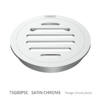 80Mm Floor Waste Round Top Satin Chrome
