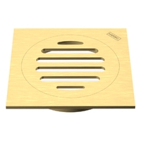 80Mm Floor Waste Square Top Brushed Gold