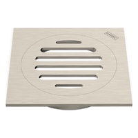 80Mm Floor Waste Square Top Brushed Nickel