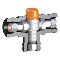 Tempering Valve HP with Insulation Lead Free Orange Cap AVG 15 mm (1/2")