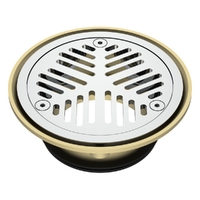 100Mm Vinyl Floor Waste Base And Grate Set Chrome