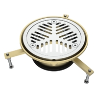 100Mm Vinyl Floor Waste Base And Grate Set To Suit Timber Floors Chrome