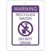 75mm x 100mm RECYCLED WATER WARNING SIGN LILAC