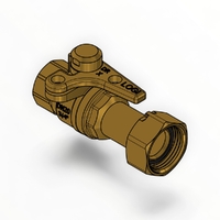 Watermarked Ball Valve Brass Handle MI X FI 20mm Lockable LF