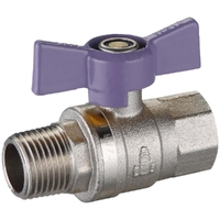 Dual Approved Ball Valve Butterfly Handle FI X MI 25mm Lilac Lead Free
