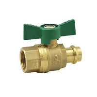 15mm Female X Copper Press Water Ball Valve Butterfly Handle Watermark 1/2" BSP
