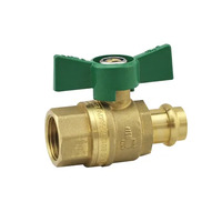 20mm Female X Copper Press Water Ball Valve Butterfly Handle Watermark 3/4" BSP