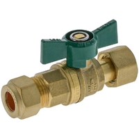 Isolation Non Return Ball Valve With Check Valve Swivel Copper Compression 15MM