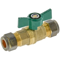 Dual Isolation Non Return Ball Valve With Check Valve Copper Compression 15MM