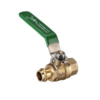 50mm Female X Copper Press Water Ball Valve Lever Handle Watermark