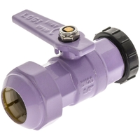 Watermarked Ball Valve Brass 20FI X 25PE Lilac With Plug