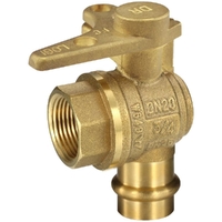 Watermarked Ball Valve Right Angle Meter Stop Press Fit DN20 X 20FI Lever Handle Lead Free