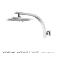 Evolve Square Wall Mounted Shower Matt White &amp; Chrome