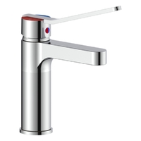 Zenith Care Basin Mixer With Red And Blue Indication - 4 Star - Chrome (Lf)