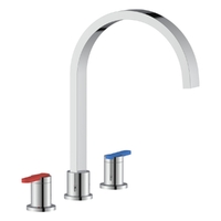 Zenith Care Sink Set With Reb And Blue Levers - 4 Star Swivel - Chrome (Lf)