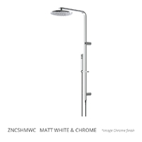 Zenith Combination Shower - Square Profile Hand Shower - Matt White &amp; Chrome