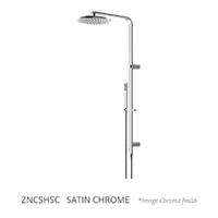 Zenith Combination Shower - Square Profile Hand Shower - Satin Chrome