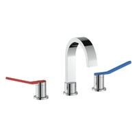 Zenith Care Basin Set With Extended Reb And Blue Levers - 4 Star Swivel - Chrome (Lf)