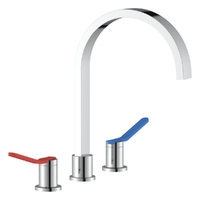 Zenith Care Sink Set With Extended Reb And Blue Levers - 4 Star Swivel - Chrome (Lf)