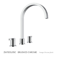 Zenith Hob Sink Set - 4 Star - 1/4 Turn Ceramic Brushed Chrome (Lf)