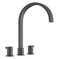 Zenith Hob Sink Set - 4 Star - 1/4 Turn Ceramic Gunmetal (Lf)