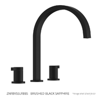 Zenith Vanitee Sink Set - 4 Star - 1/4 Turn Ceramic Brushed Black Sapphire (Lf)