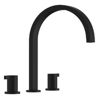 Zenith Vanitee Sink Set - 4 Star - 1/4 Turn Ceramic Matt Black (Lf)