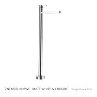 Zenith Bath Filler - Swivel Matt White &amp; Chrome