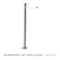 Zenith Bath Filler - Swivel Matt White &amp; Chrome Trim Kit