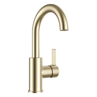 Zenith Vertical Basin Mixer Round Profile Swivel Gooseneck Spout- 4 Star - Brushed Gold (Lf)