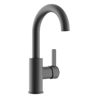 Zenith Vertical Basin Mixer Round Profile Swivel Gooseneck Spout- 4 Star - Gunmetal (Lf)