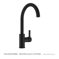 Zenith Vertical Sink Mixer Round Profile Swivel Gooseneck Spout- 4 Star - Brushed Black Sapphire (Lf)