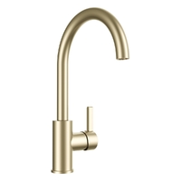 Zenith Vertical Sink Mixer Round Profile Swivel Gooseneck Spout- 4 Star - Brushed Gold (Lf)