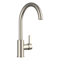 Zenith Vertical Sink Mixer Round Profile Swivel Gooseneck Spout- 4 Star - Brushed Nickel (Lf)