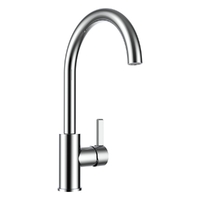 Zenith Vertical Sink Mixer Round Profile Swivel Gooseneck Spout- 4 Star - Chrome (Lf)