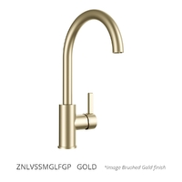 Zenith Vertical Sink Mixer Round Profile Swivel Gooseneck Spout- 4 Star - Gold (Lf)