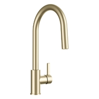Zenith Vertical Pull Out Gooseneck Sink Mixer- 5 Star - Brushed Gold (Lf)