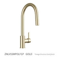 Zenith Vertical Pull Out Gooseneck Sink Mixer- 5 Star - Gold (Lf)