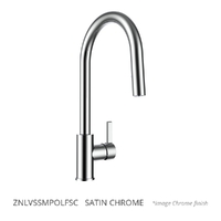Zenith Vertical Pull Out Gooseneck Sink Mixer- 5 Star - Satin Chrome (Lf)