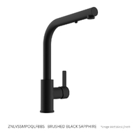 Zenith Vertical Pull Out Right Angle Sink Mixer- 5 Star - Brushed Black Sapphire (Lf)
