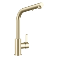 Zenith Vertical Pull Out Right Angle Sink Mixer- 5 Star - Brushed Gold (Lf)