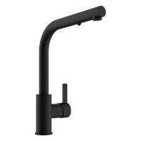 Zenith Vertical Pull Out Right Angle Sink Mixer- 5 Star - Matt Black (Lf)