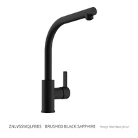 Zenith Vertical Sink Mixer Round Profile Swivel Right Angle Spout- 4 Star - Brushed Black Sapphire (Lf)