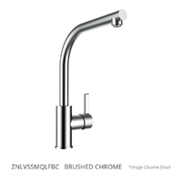 Zenith Vertical Sink Mixer Round Profile Swivel Right Angle Spout- 4 Star - Brushed Chrome (Lf)