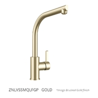 Zenith Vertical Sink Mixer Round Profile Swivel Right Angle Spout- 4 Star - Gold (Lf)