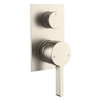 Zenith Rotary Diverter Wall Mixer - Rectangular Plate Brushed Nickel