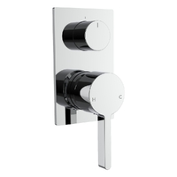 Zenith Rotary Diverter Wall Mixer - Rectangular Plate Chrome