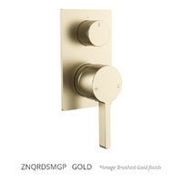 Zenith Rotary Diverter Wall Mixer - Rectangular Plate Gold