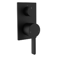 Zenith Rotary Diverter Wall Mixer - Rectangular Plate Matt Black