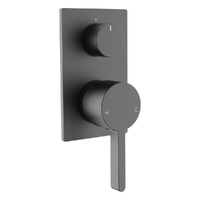 Zenith Rotary Diverter Wall Mixer - Rectangular Plate Gunmetal Trim Kit